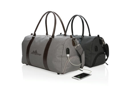 Wochenendtasche mit USB A-Ausgang bedrucken