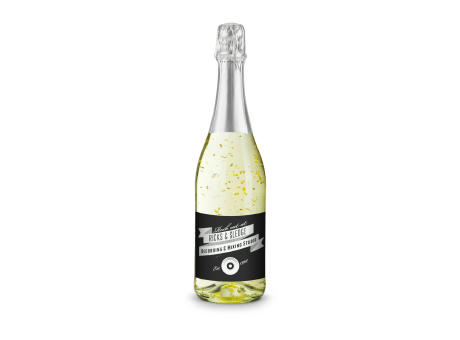 Golden Flakes - Flasche klar - Kapselfarbe Gold, 0,75 l Werbeartikel
