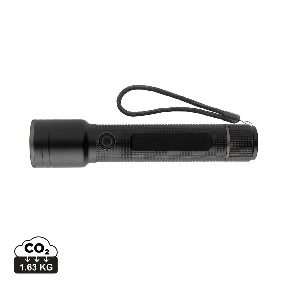 Product image Große Gear X Taschenlampe aus RCS recycelt. Alu mit USB-Akku Werbeartikel