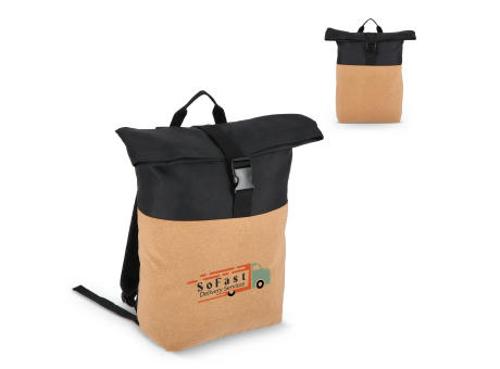 Rolltop-Rucksack Kork &amp; R-PET 18L bedrucken
