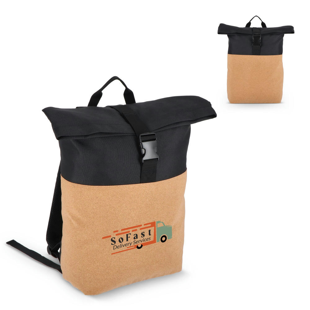Product image Rolltop-Rucksack Kork & R-PET 18L Werbeartikel