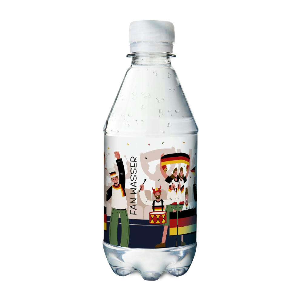 Product image 330 ml PromoWater - Mineralwasser, mit Kohlensäure, Hergestellt in Deutschland - Folien-Etikett Werbeartikel