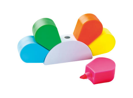 Product image Textmarkerblume mit 5 farbigen Textmarkern Werbeartikel