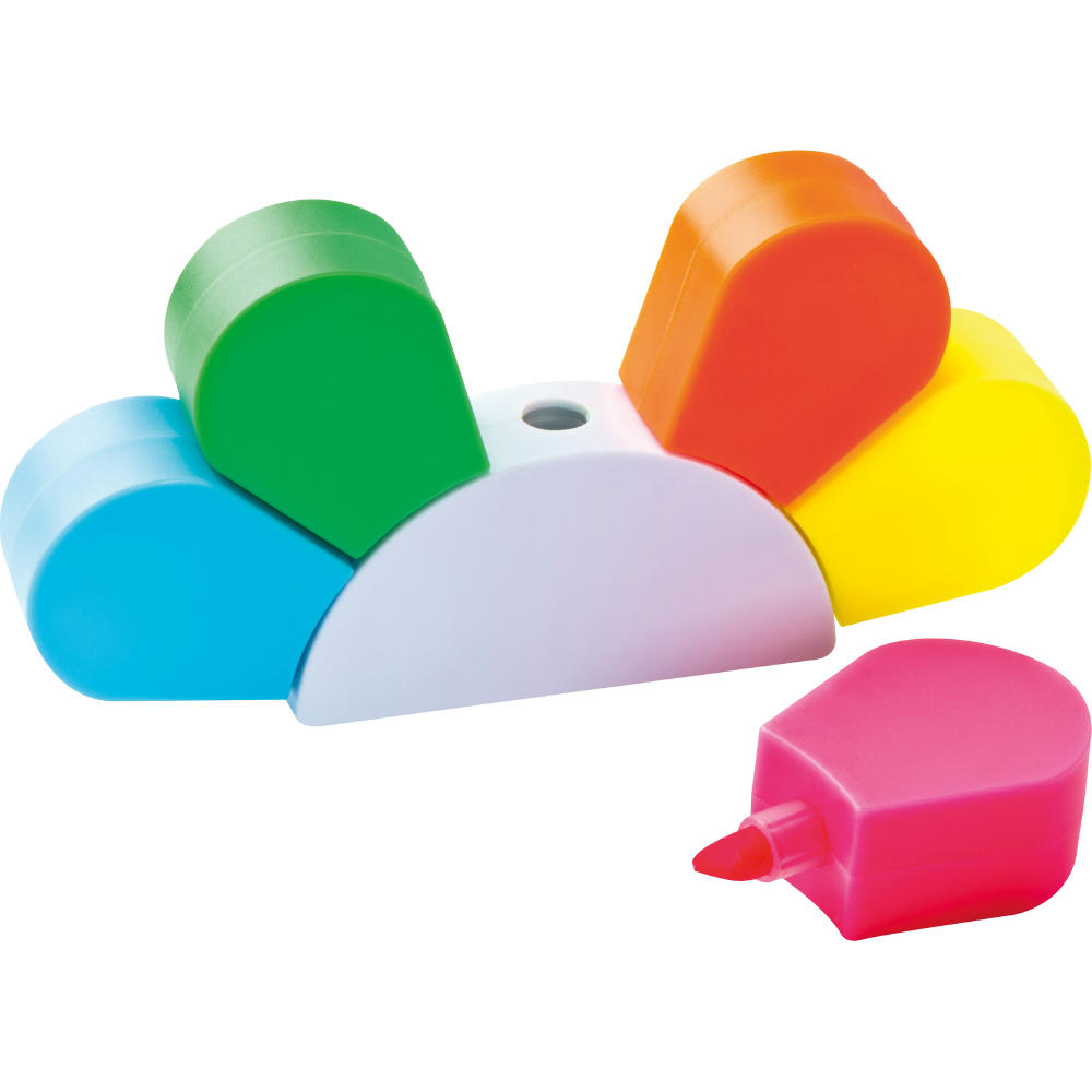 Product image Textmarkerblume mit 5 farbigen Textmarkern Werbeartikel
