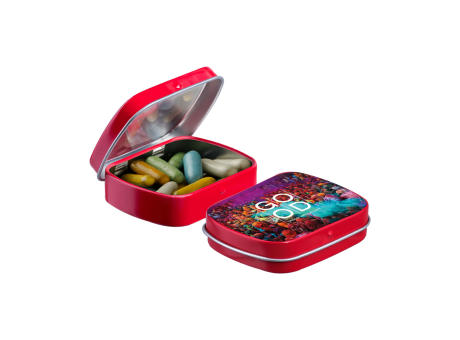 Mini Klappdeckeldose mit Süßigkeiten Werbeartikel