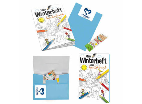 Malbuch / Mal-Set A6 - Winter - Malset neutral Werbeartikel