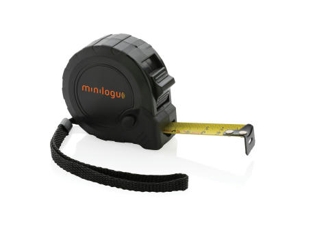 5m/19mm Maßband mit Stop-Taste aus RCS recycelt. Kunststoff bedrucken