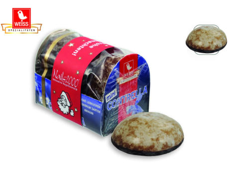 4er Lebkuchenbox,   4 Stück, Inhalt: Weiss Lebkuchen Mini-Contrella bedrucken