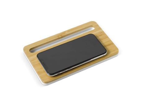 Kabellose Ladestation aus Bambus, 5W Werbeartikel