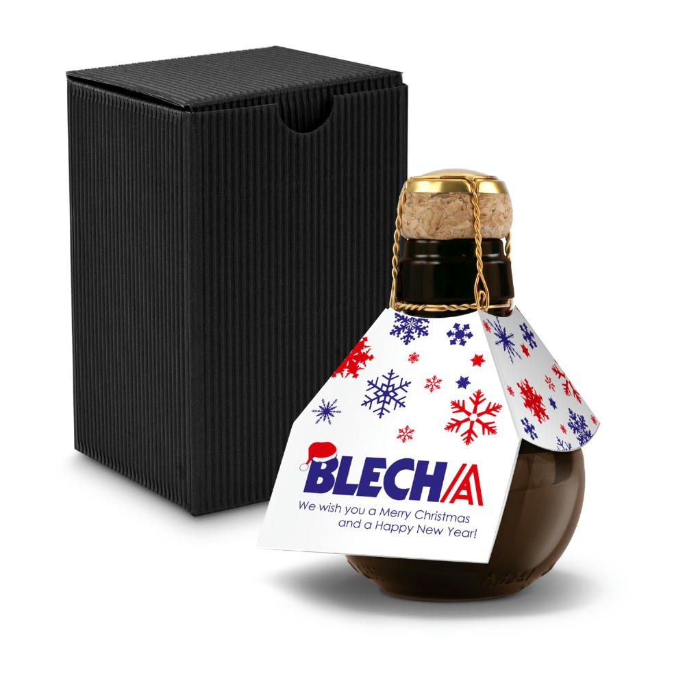 Product image Kleinste Sektflasche der Welt! Eigendesign - Inklusive Geschenkkarton in Gelb, 125 ml Werbeartikel