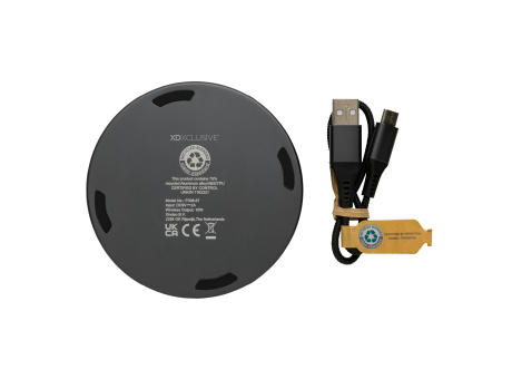 Terra 10W Wireless Charger aus RCS recyceltem Aluminium Werbeartikel