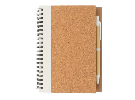 Kork Spiral-Notizbuch mit Stift Werbeartikel