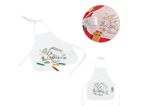 Product image NILO. Kinderschürze zum Ausmalen aus Vliesstoff (80 g/m²) Werbeartikel