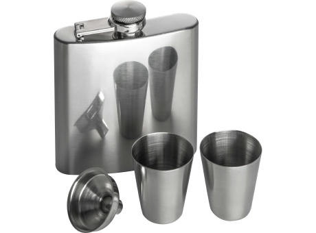 Product image Flachmann Set mit 2 Pinnchen und Trichter aus Edelstahl Werbeartikel