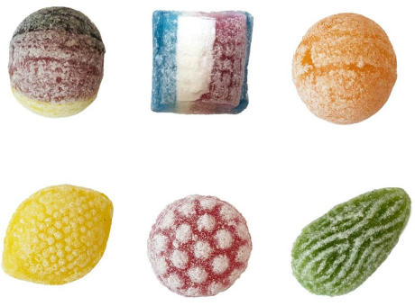 Beutelschachtel mit Bonbons,   60 g, Inhalt: Himbeere Werbeartikel