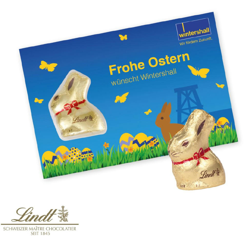 Product image SCHOKOKARTE MIT LINDT GOLDHASE Werbeartikel