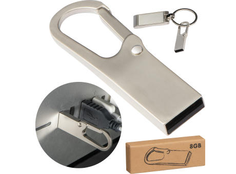 Product image USB-Stick Metall mit Karabinerhaken 8GB bedrucken