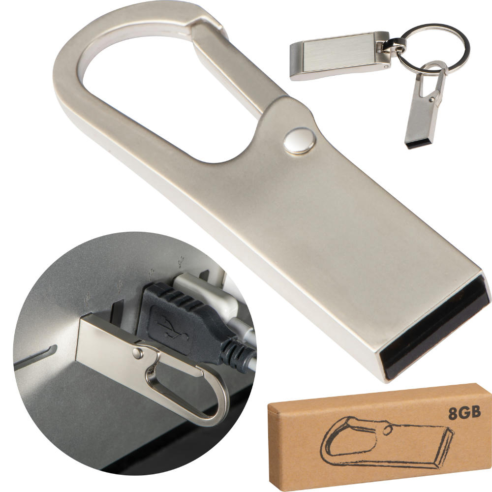 Product image USB-Stick Metall mit Karabinerhaken 8GB Werbeartikel