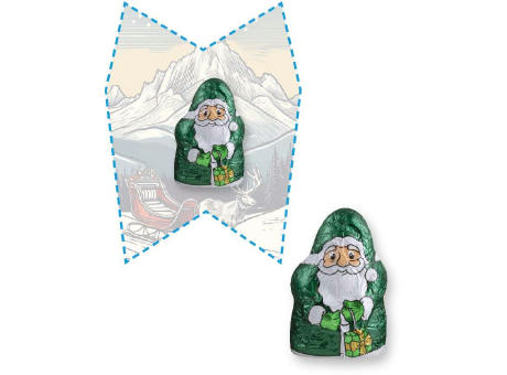 Mini Schoko-Weihnachtsmänner vegan, ca. 7g, Flyer Mini eigene Form bedrucken