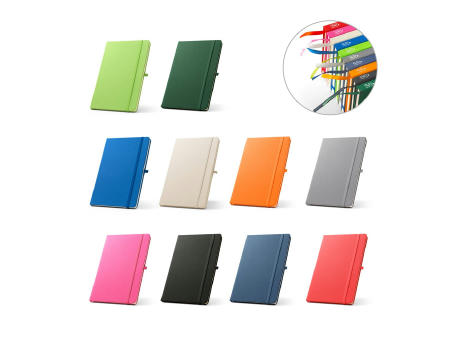 ANNE. A5 Notizbuch aus recyceltem Polyester (100% rPET) mit linierten Seiten Werbeartikel