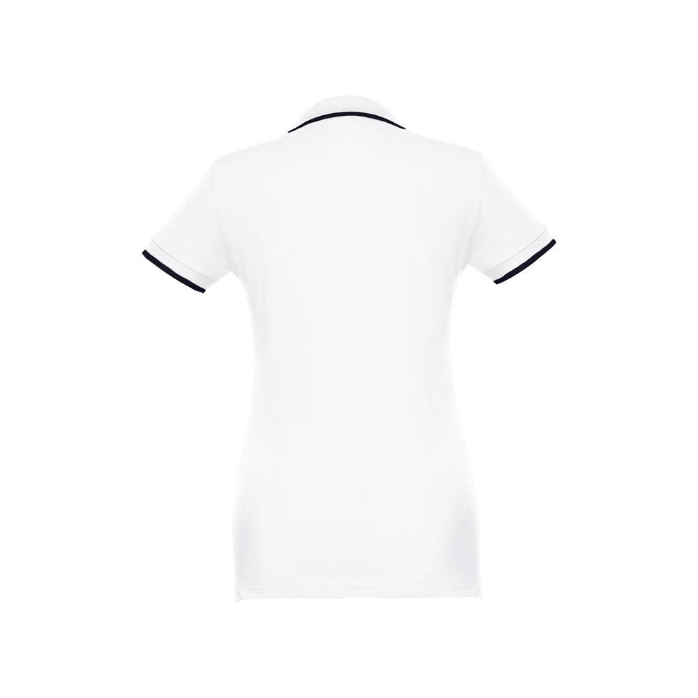 THC ROME WOMEN WH. Zweifarbiges Baumwoll-Poloshirt für Damen Werbeartikel