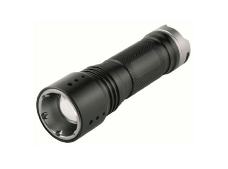 Metmaxx® LED MegaBeam Taschenlampe "PowerFocus5Watt" schwarz bedrucken
