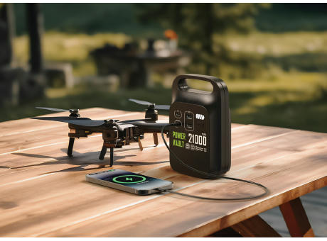 Power Vault 21.000mAh tragbare Powerstation aus RCS rPlastik bedrucken