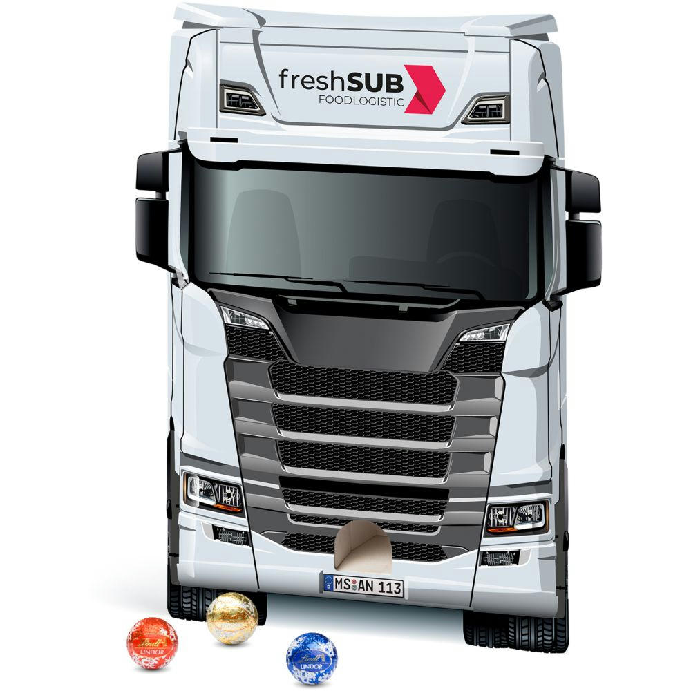 Product image Lindt Lindor Adventsspender "LKW" Werbeartikel