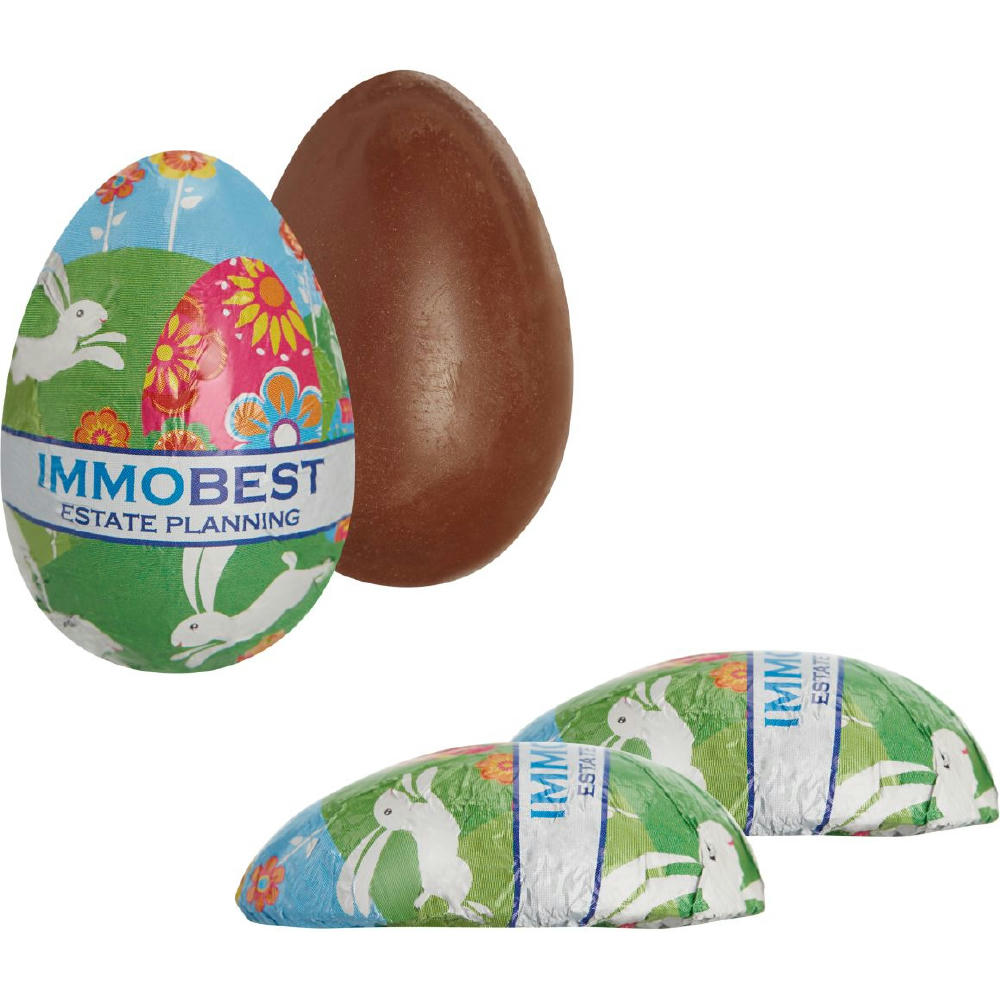 Product image Schoko-Halbei, vollgegossenes Schoko-Halbei Werbeartikel