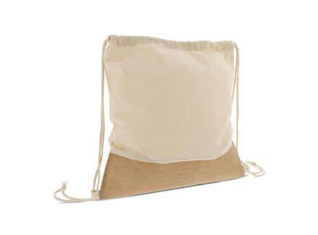 Product image Rucksackbeutel Jute mit Baumwollschnüren 38x41cm bedrucken