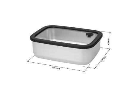 Edelstahl-Lunchbox mit Glasdeckel "RILO", 1100 ml Werbeartikel