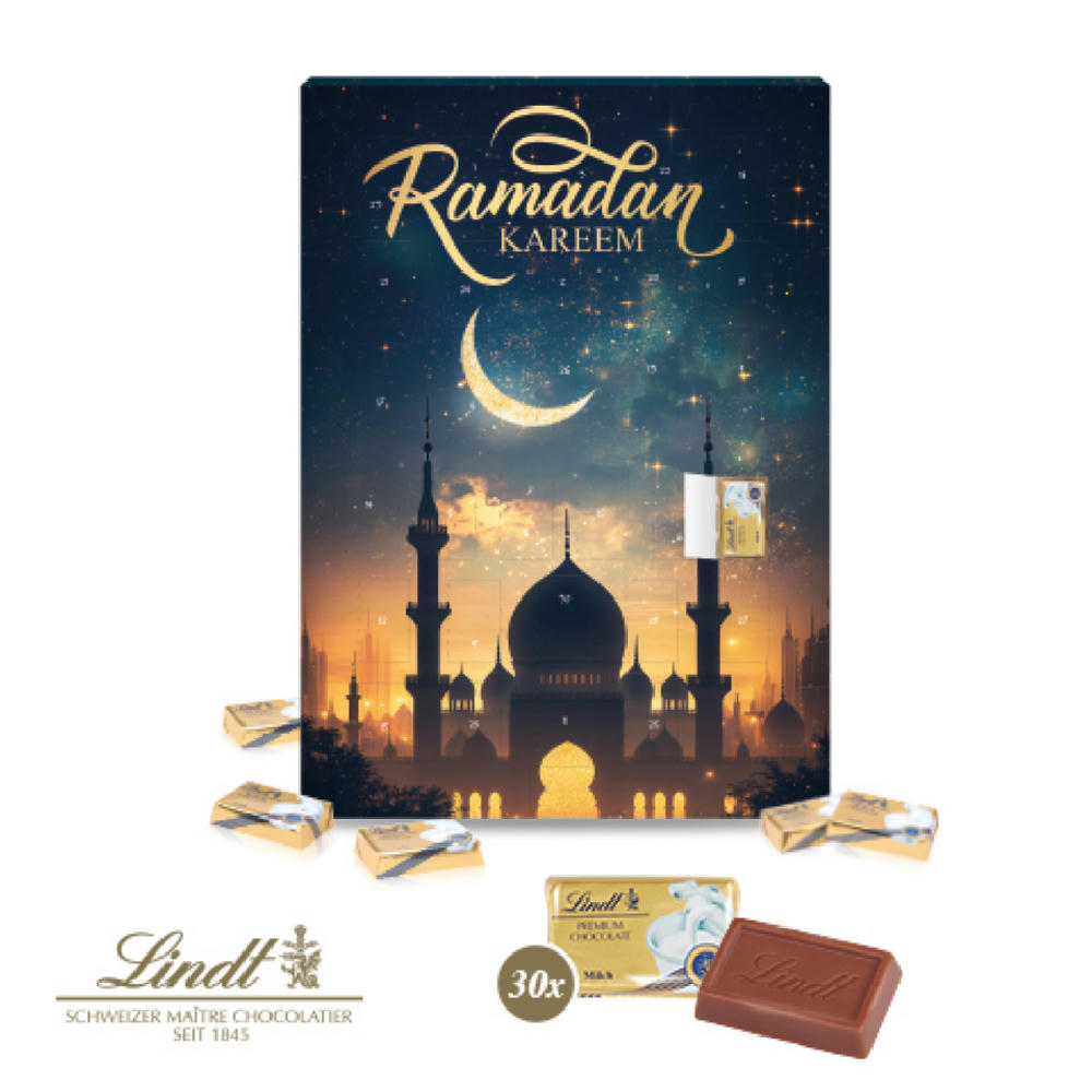 Ramadan Kalender mit Lindt Schokolade Werbeartikel