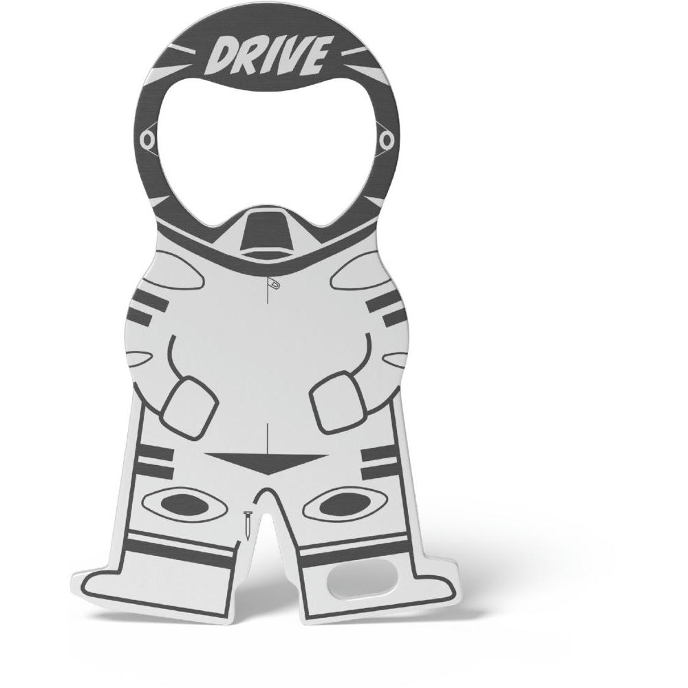 RICHARTZ Einkaufswagenlöser karl driver: Figur als Motorradfahrer mit Helm „Drive“ – Werbeartikel mit Ihrem Logo