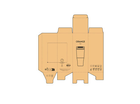 Orange Reisebecher recy. Edelstahl 600 ml  Werbeartikel