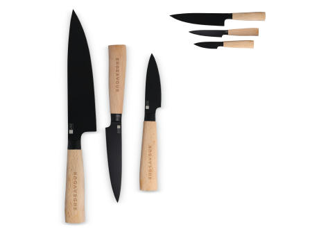 InSideOut 3 Stück Essential Messer Set Ravn Werbeartikel