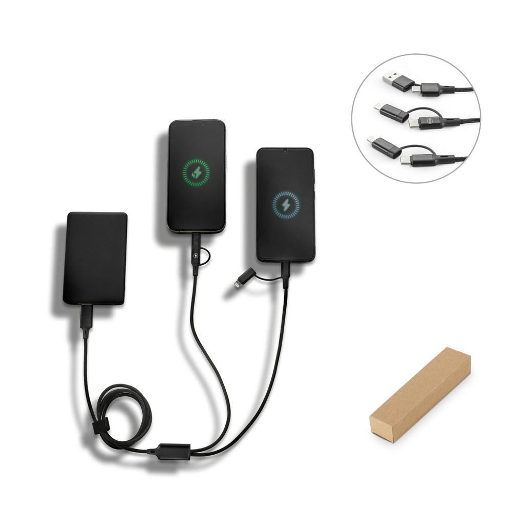Product image BERTOZZI. Superschnelles 6-in-1-USB-Kabel aus Aluminium und recyceltem PET Werbeartikel