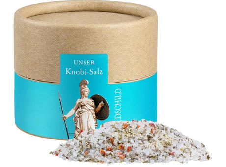 Tzatzikisalz, ca. 60g, Kraftpapierdose Mini Werbeartikel