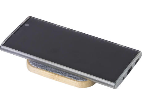 Kabelloses Bambus-Ladegerät Moses Werbeartikel