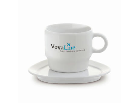 Tasse Dreieck Teller Satellite 180ml bedrucken