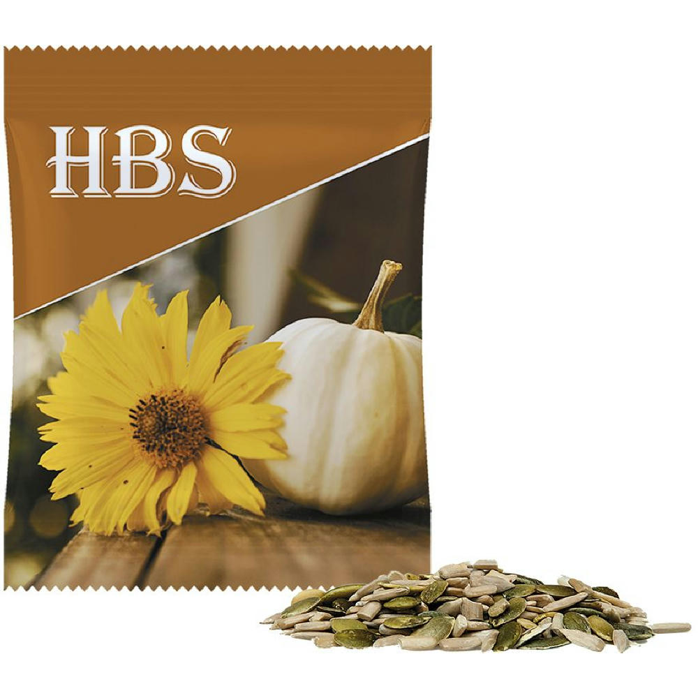Product image Kürbis und Sonnenblumenkerne, ca. 15g, Midi-Tüte Werbeartikel
