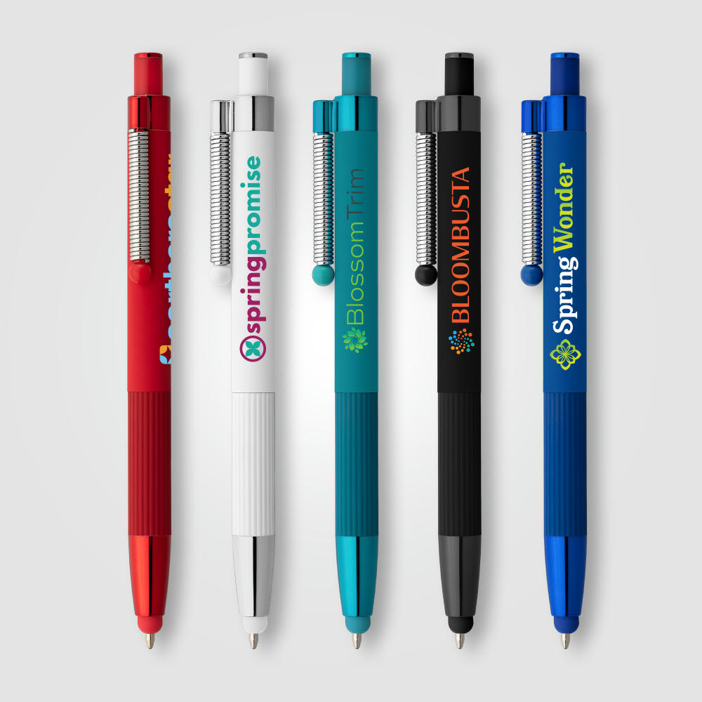 Lisbon Kugelschreiber einfarbig mit Fidget-Funktion und Stylus aus recyceltem Aluminium Werbeartikel