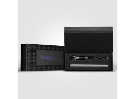 Product image Neve Weinkühler-Set aus recyceltem Edelstahl inkl. Geschenkbox - 2-tlg. Werbeartikel