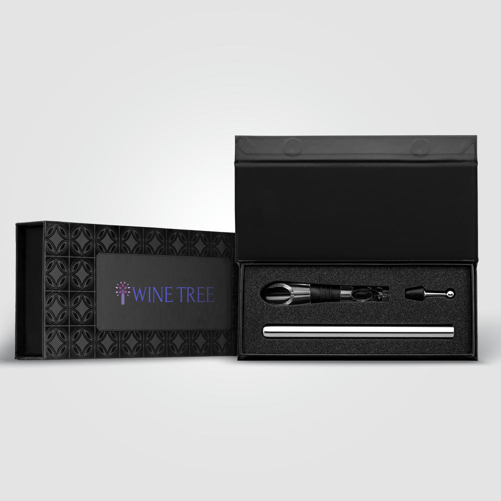 Product image Neve Weinkühler-Set aus recyceltem Edelstahl inkl. Geschenkbox - 2-tlg. Werbeartikel