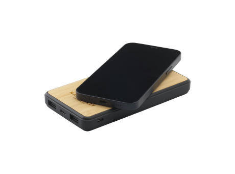 Product image Boru Bamboo RCS Recycled ABS Powerbank Wireless Charger bedrucken