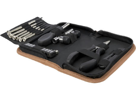 Product image Spike 24-teiliges Werkzeugset aus recyceltem RCS Kunststoff mit Korketui Werbeartikel