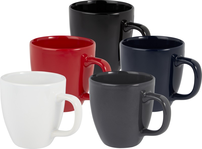 Moni 430 ml Keramiktasse als Werbetasse bedrucken mit Logo – große Kaffeetasse für Firmen und Werbeartikel