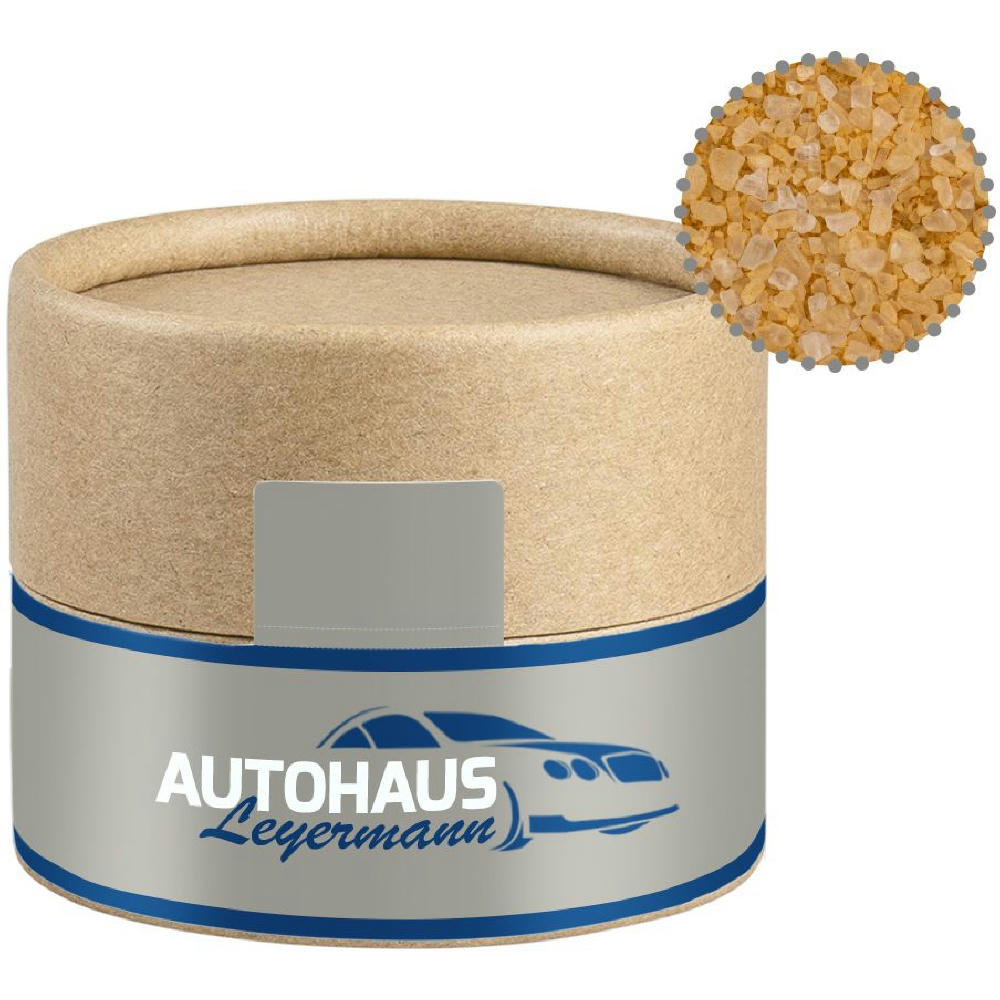 Product image Gewürzmischung Rauch-Salz grob, ca. 75g, Kraftpapierdose Mini Werbeartikel