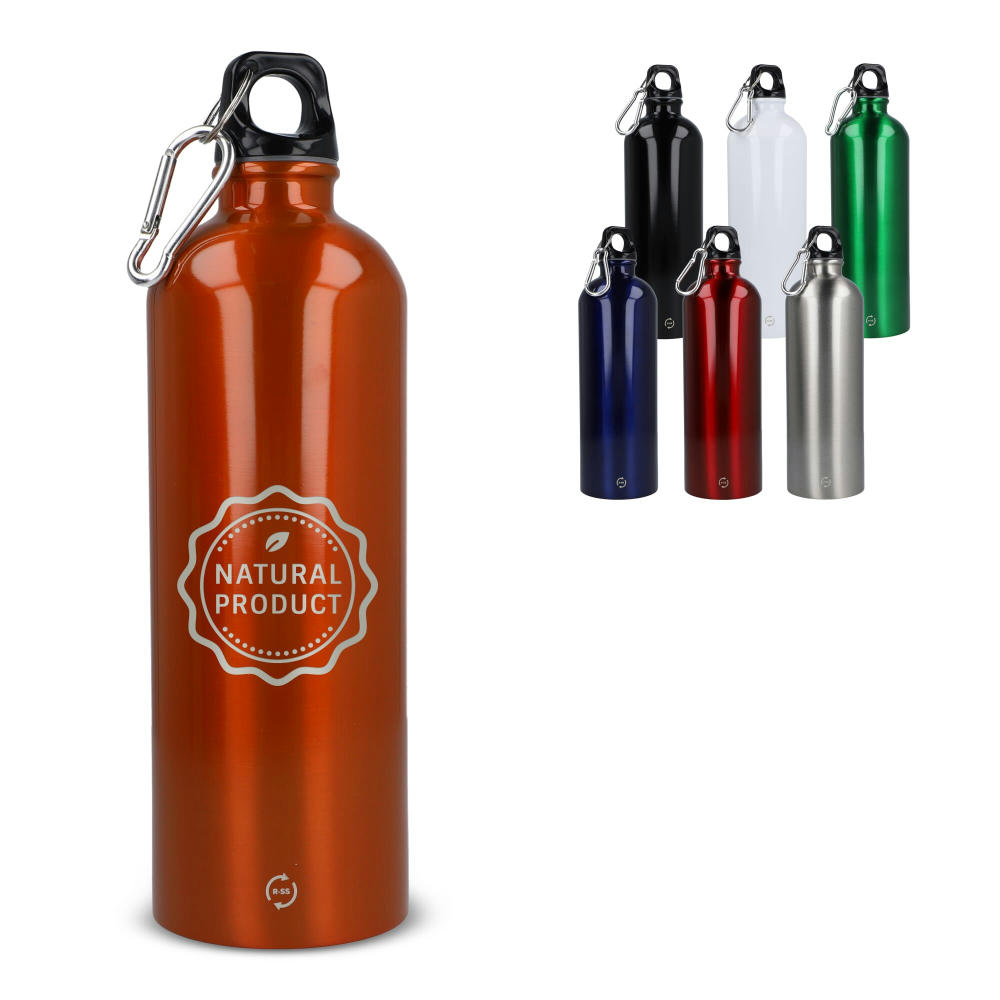 Product image R-Edelstahl einwandige Flasche mit Karabiner 750ml Werbeartikel
