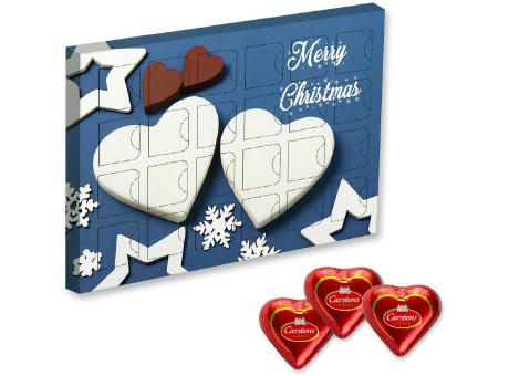 Product image Lübecker Marzipanherzen, ca. 300g, Adventskalender Midi bedrucken