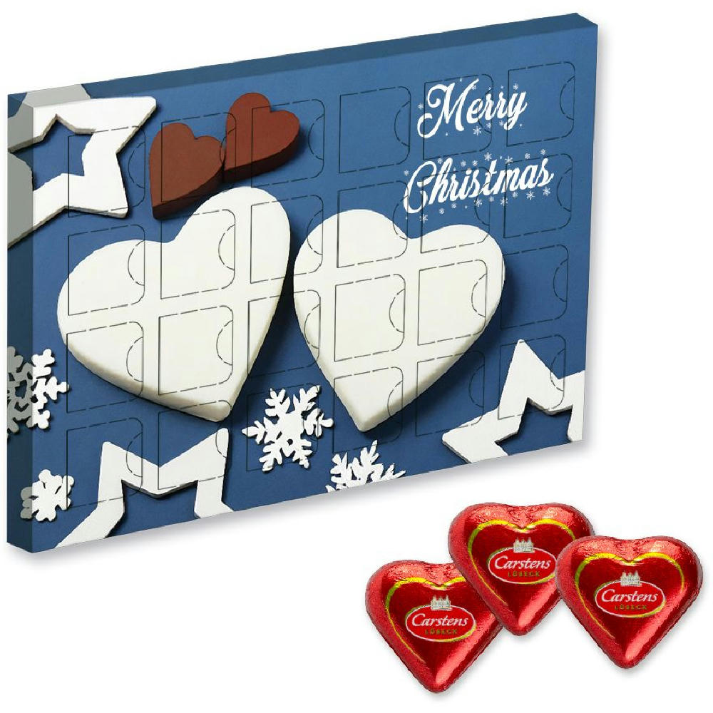 Product image Lübecker Marzipanherzen, ca. 300g, Adventskalender Midi Werbeartikel